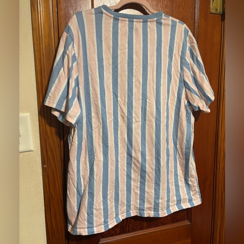 PRIMARK Pastel Blue and Pink Brooklyn Striped Short Sleeve T-Shirt Men’s Size XL - Picture 4 of 4